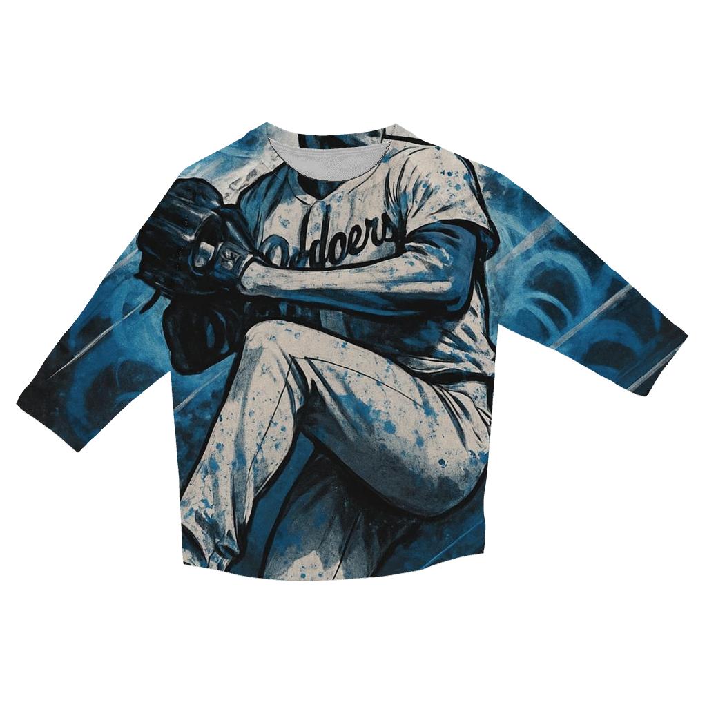 Graffiti Storm Pitcher In Blue Smoke trendy 3/4 sleeve tops