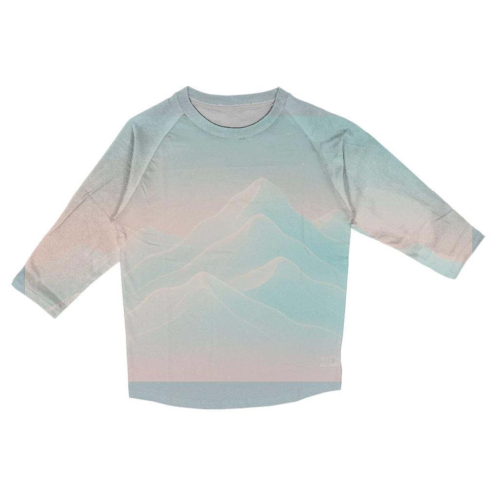 Pastel Mist Mountainfold custom 3/4 sleeve shirts