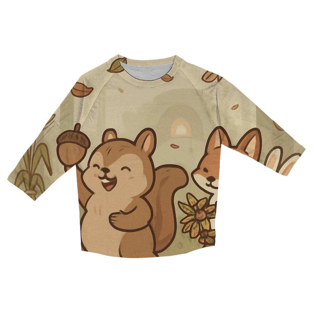 Woodland Animals Harvest Parade designer 3/4 sleeve blouses