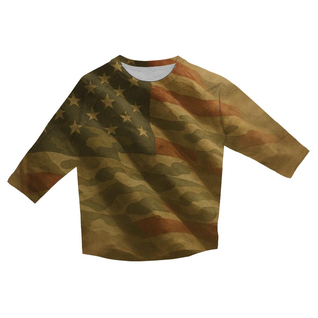 Desert Camo Flag Phantom fashion 3/4 sleeve shirts