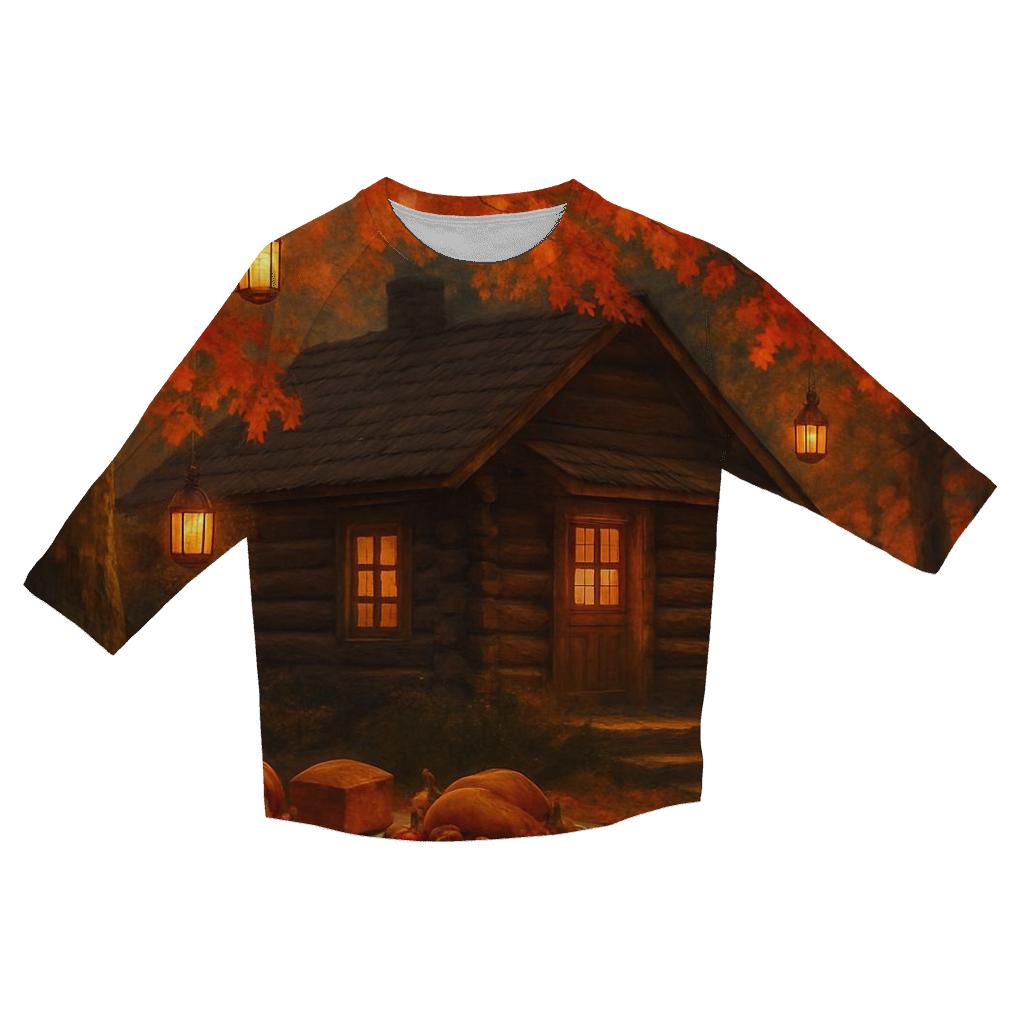 Gratitude Cabin Under Maple Canopy custom 3/4 sleeve shirts