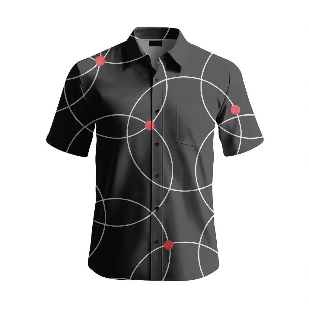 Orbit Line Geometric Minimal Grid premium embroidered apparel