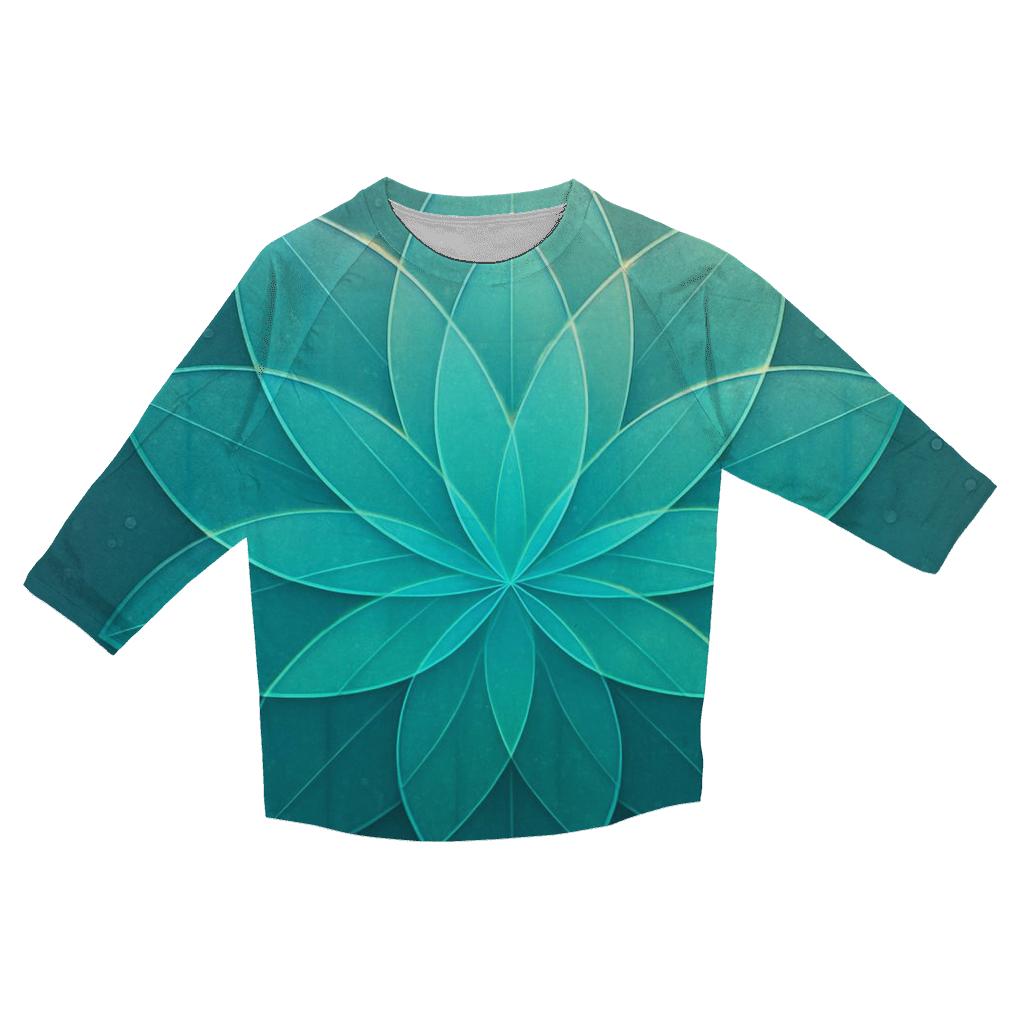 Glass Rain Geometry Bloom printed three quarter sleeve shirts
