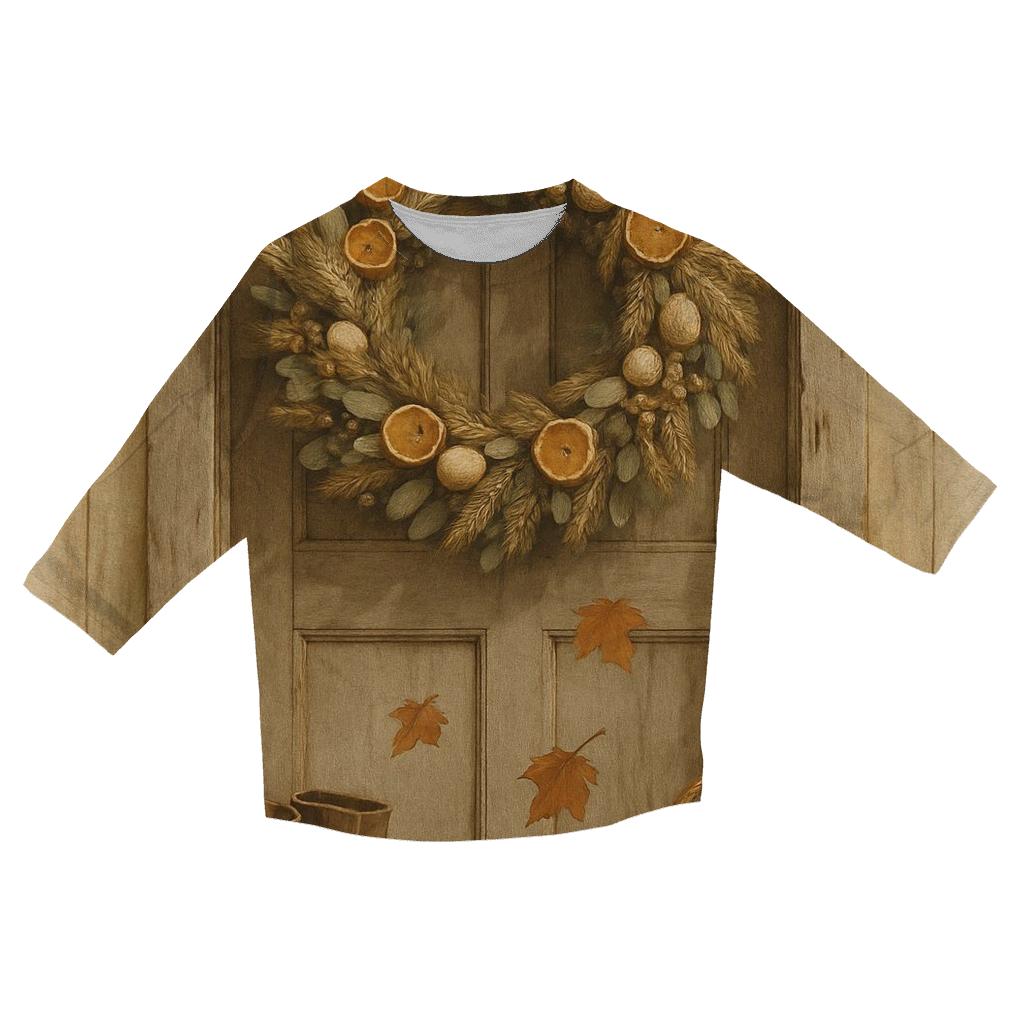 Harvest Wreath Doorway Welcome cotton quarter sleeve shirts