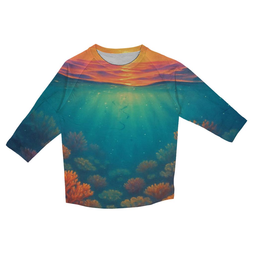 Aurora Reef Sunset Break trendy 3/4 sleeve tops