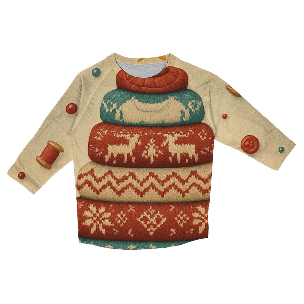 Christmas Tree Made Of Stacked Sweaters With Cozy Texture Illusions cotton quarter sleeve shirts