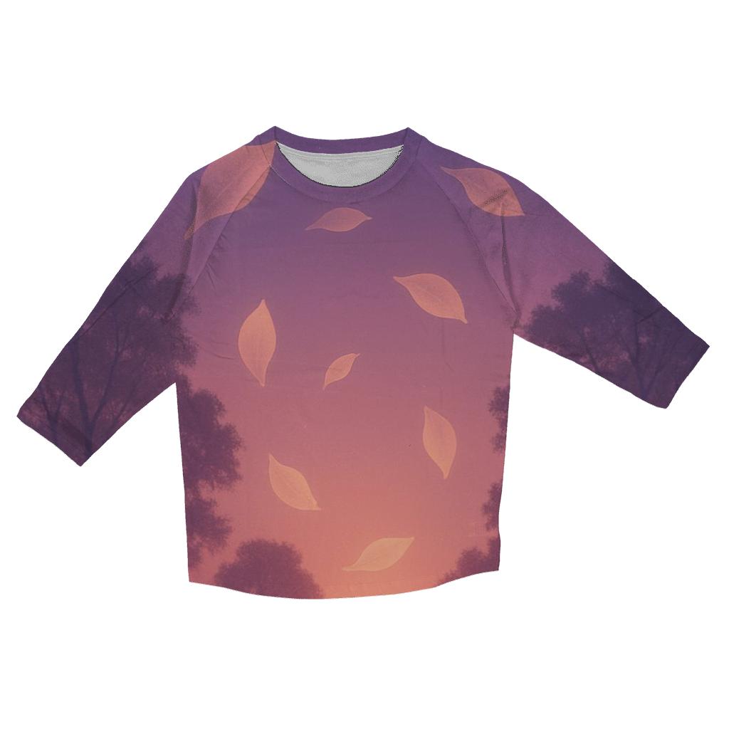 Moonlit Petal Sunset Grove personalized 3/4 sleeve tees