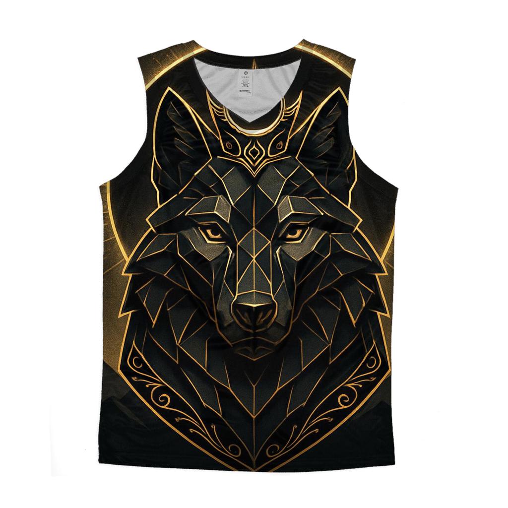 Obsidian Gold Eclipse Wolf stylish racerback tanks