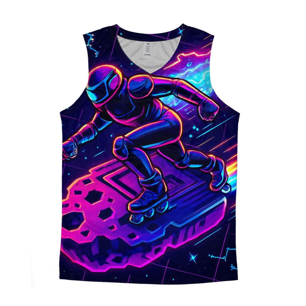 Neon Meteor Arcade Run trendy fitted tank tops