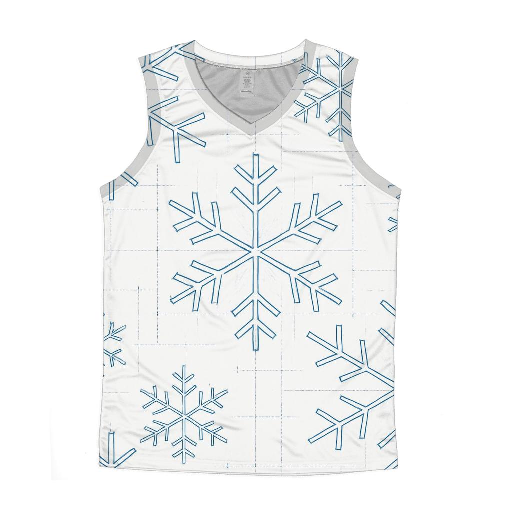 Snowflake Blueprint Grid On White Background cotton sleeveless tops