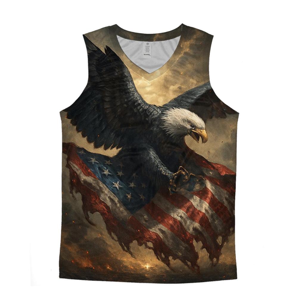 Eagle Guarding The Battle Worn Banner stylish racerback tanks