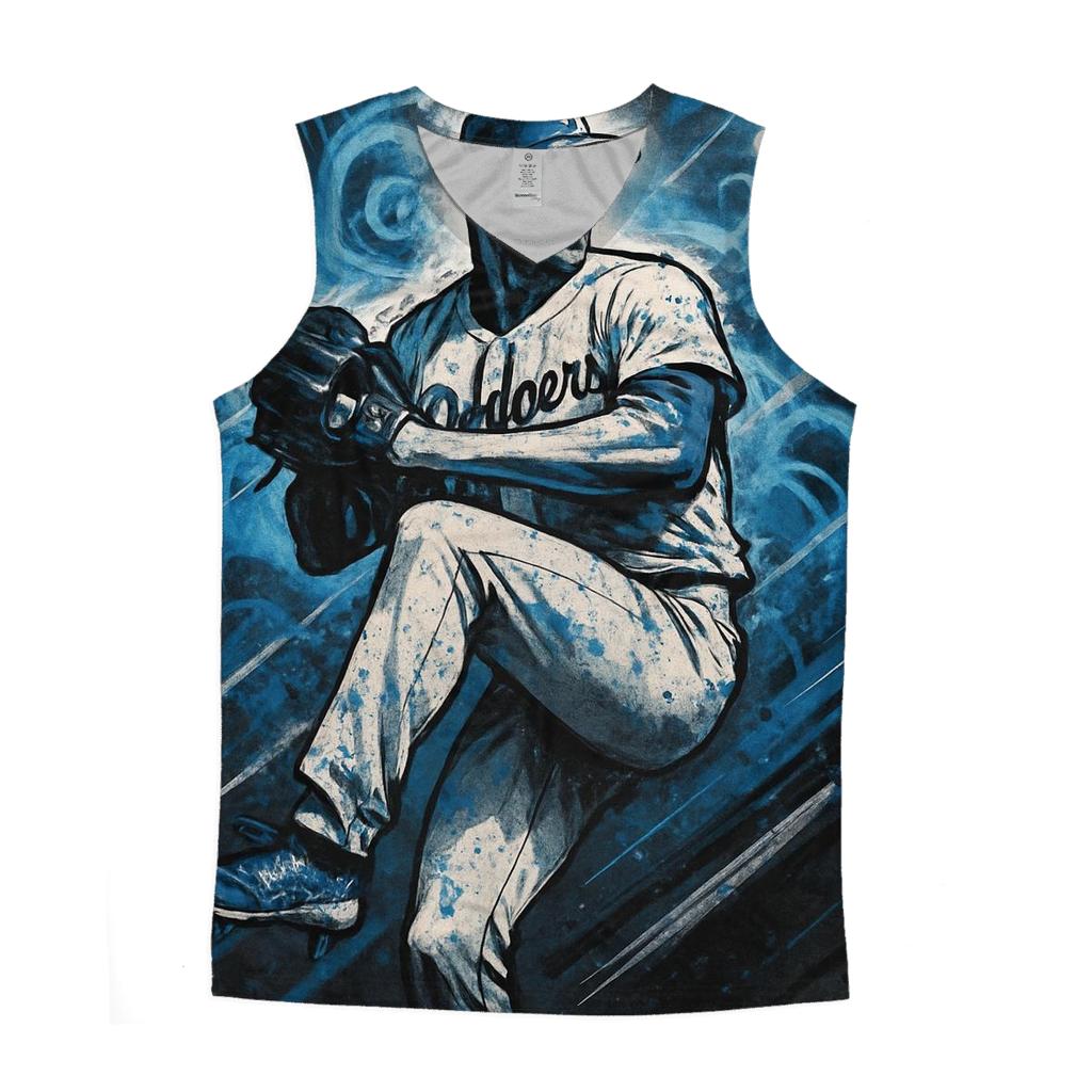 Graffiti Storm Pitcher In Blue Smoke sports performance tank tops