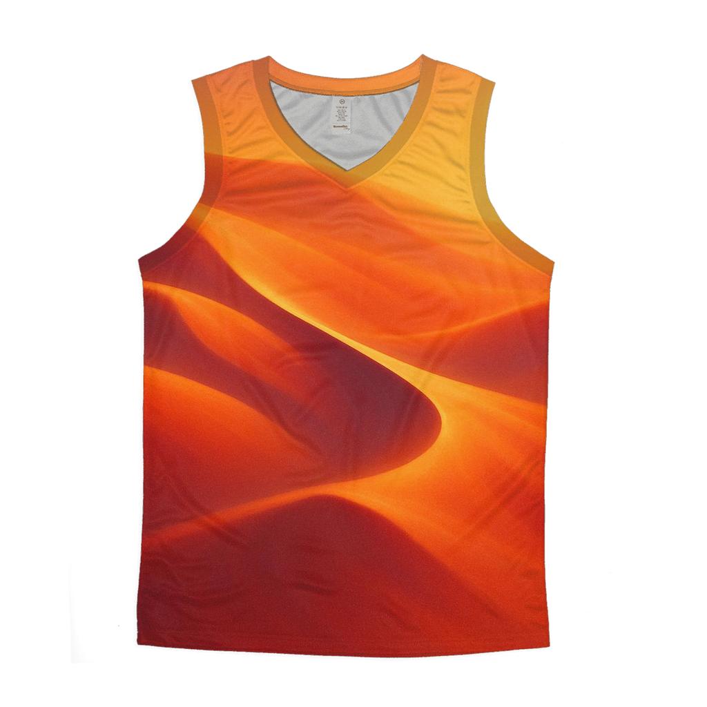 Golden Hour Gradient Dunes graphic print tank tops
