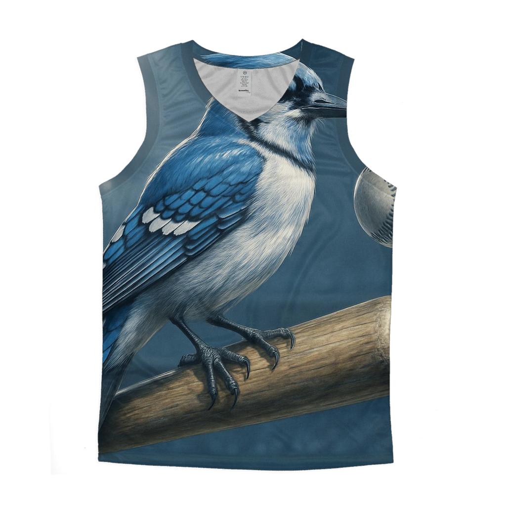 Close Up Perch On Bat Blue Jays Edition graphic print tank tops
