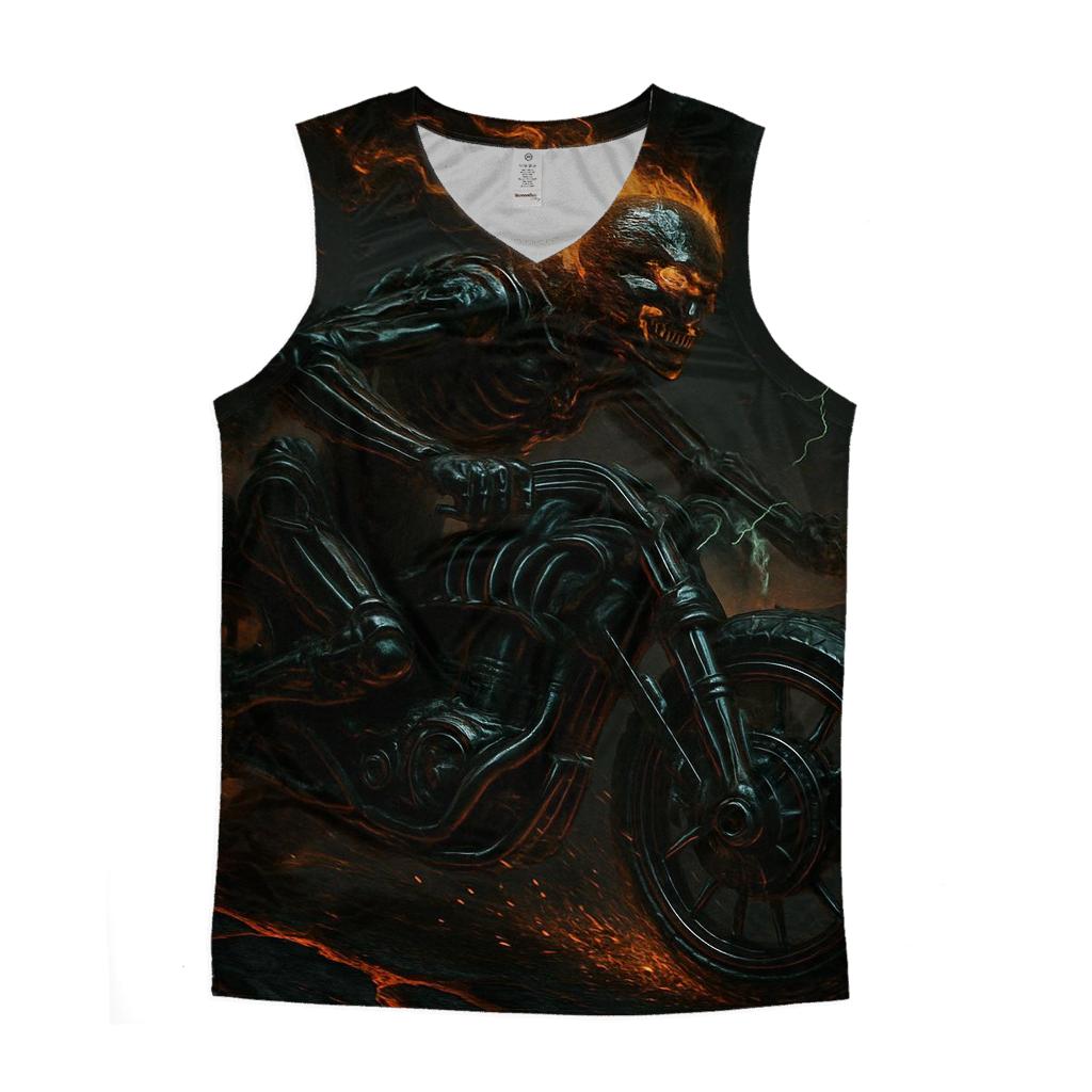 Biomechanical Grim Rider graphic print tank tops