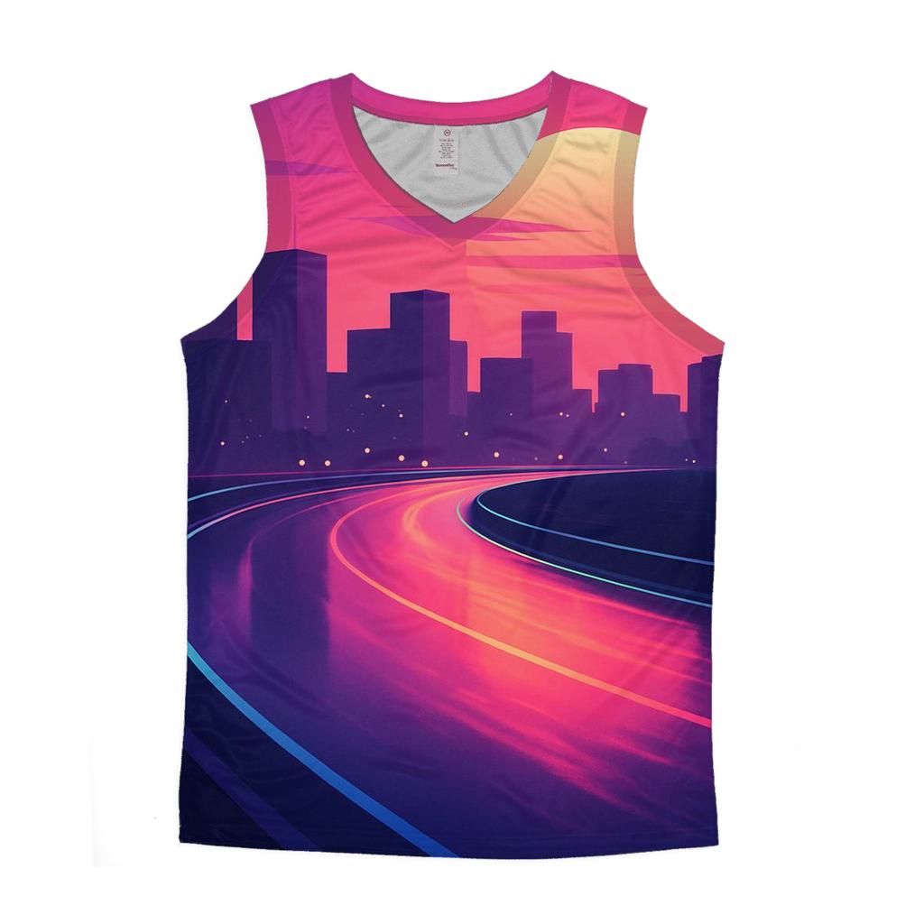 Vapor Skyline Afterglow Raceway graphic print tank tops