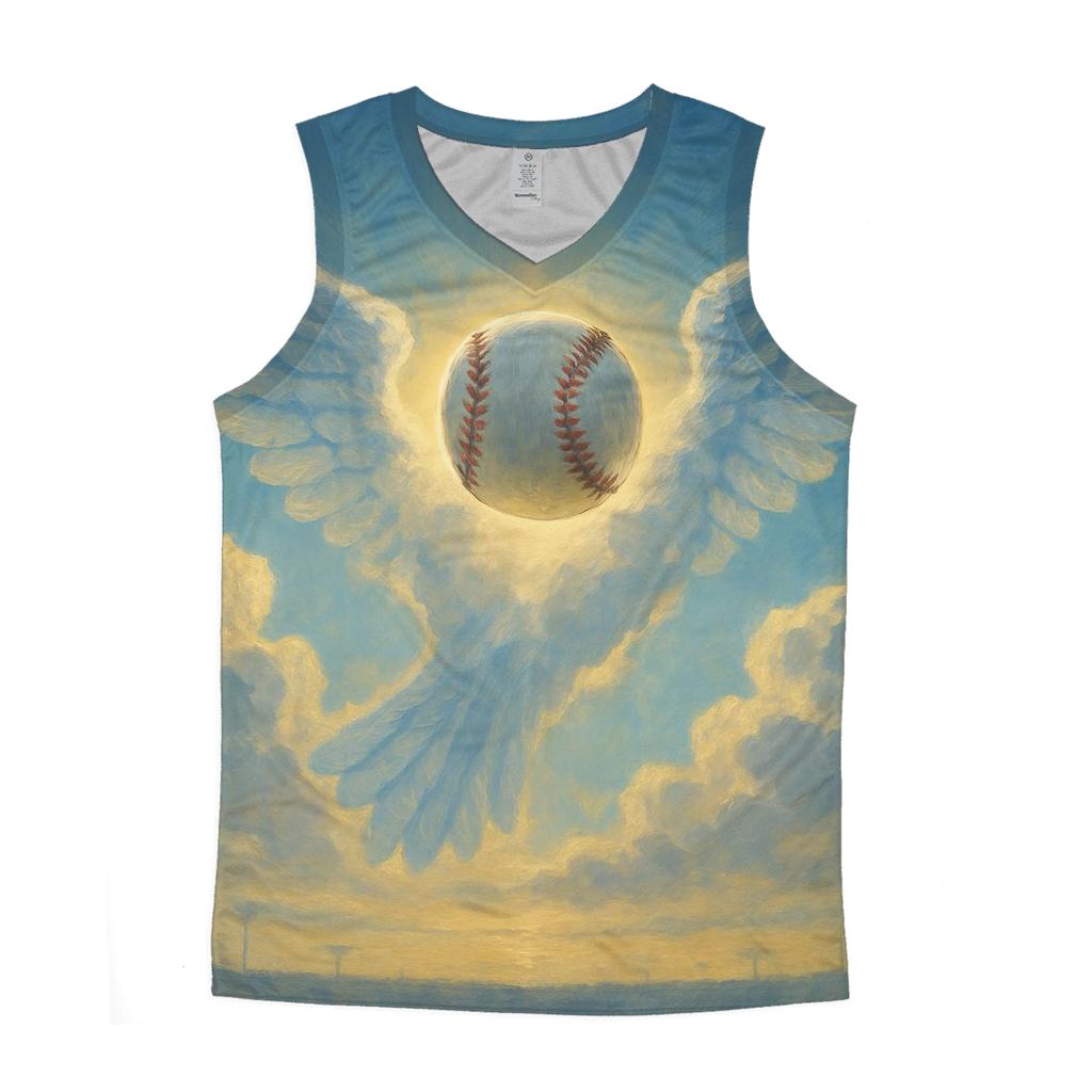 Cloud Wings Fastball In Blue Jays Skies graphic print tank tops