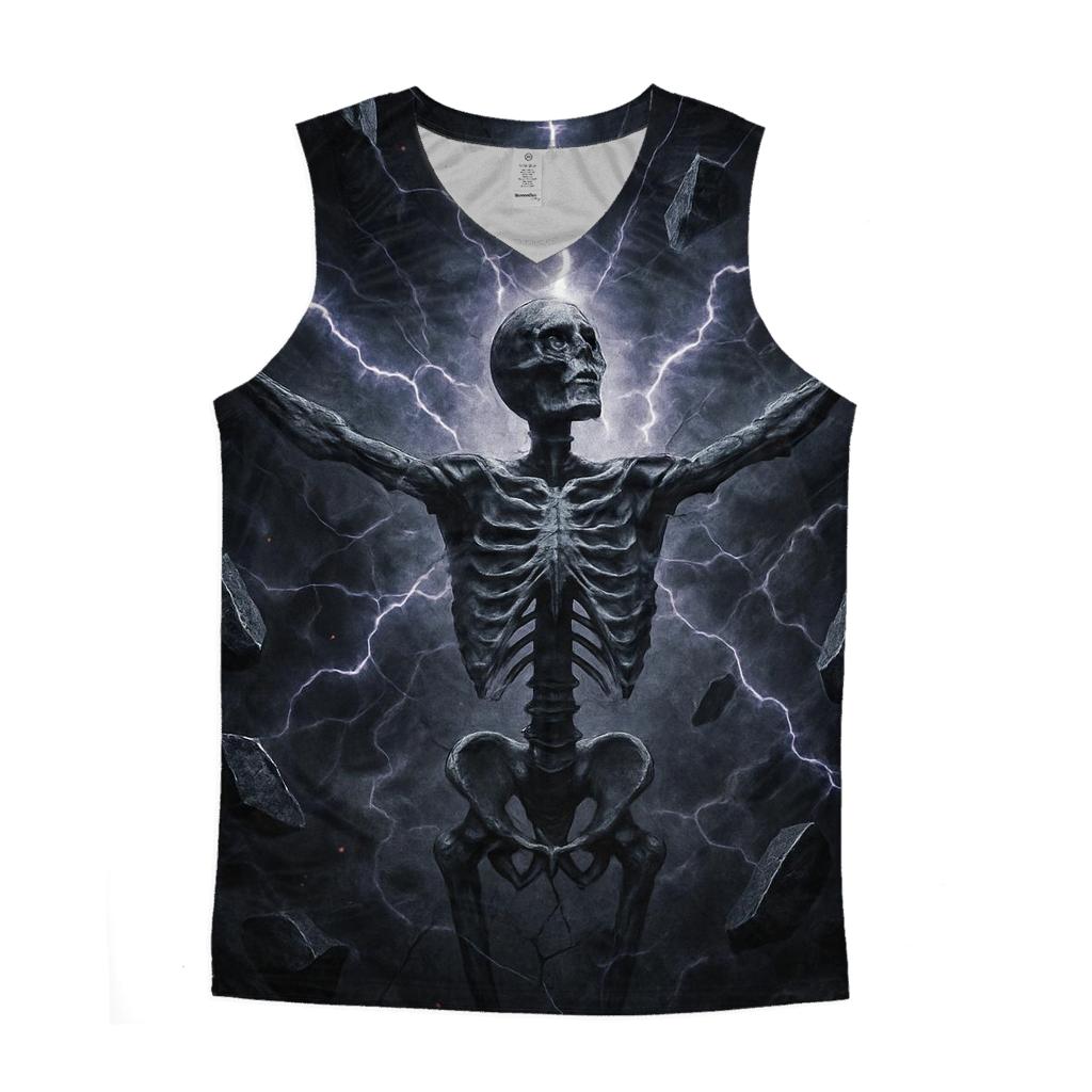 Chained Skeleton In The Storm Vault designer workout tanks