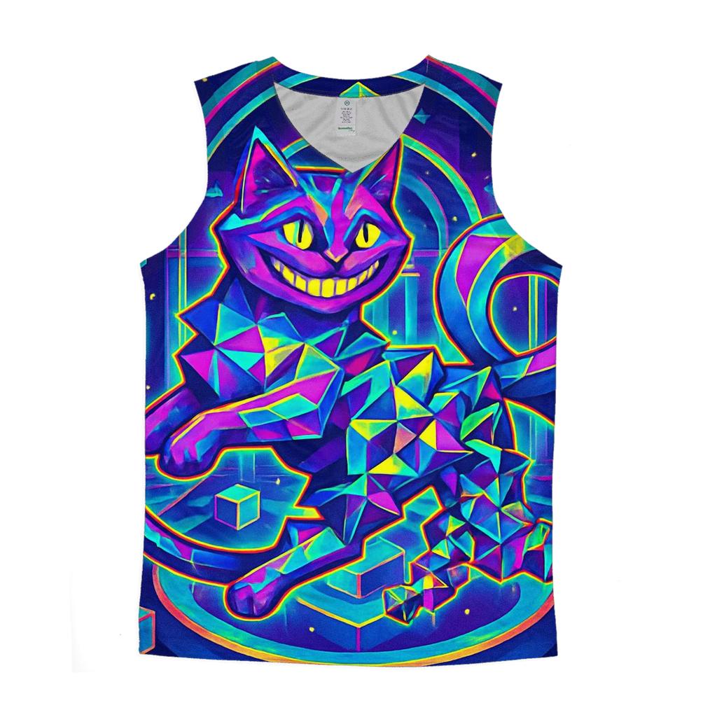 Psychedelic Prism Cheshire Cat personalized athletic tanks