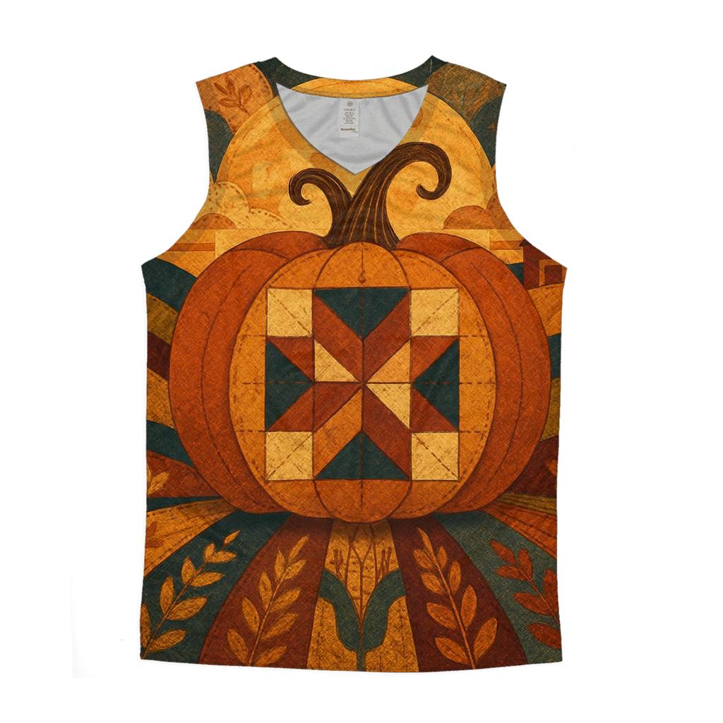Quilted Harvest Moon Landscape designer workout tanks