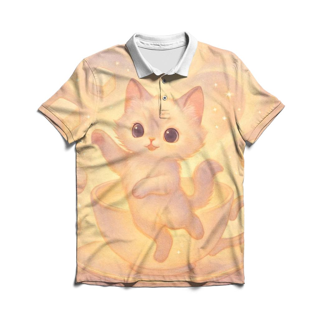 Moonlight Teacup Kitten Waltz casual sports polo shirts