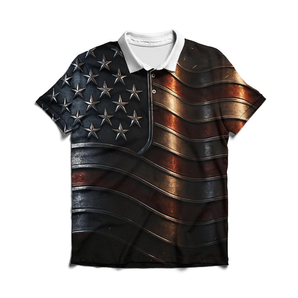 Steelborne Stars And Stripes classic pique polos