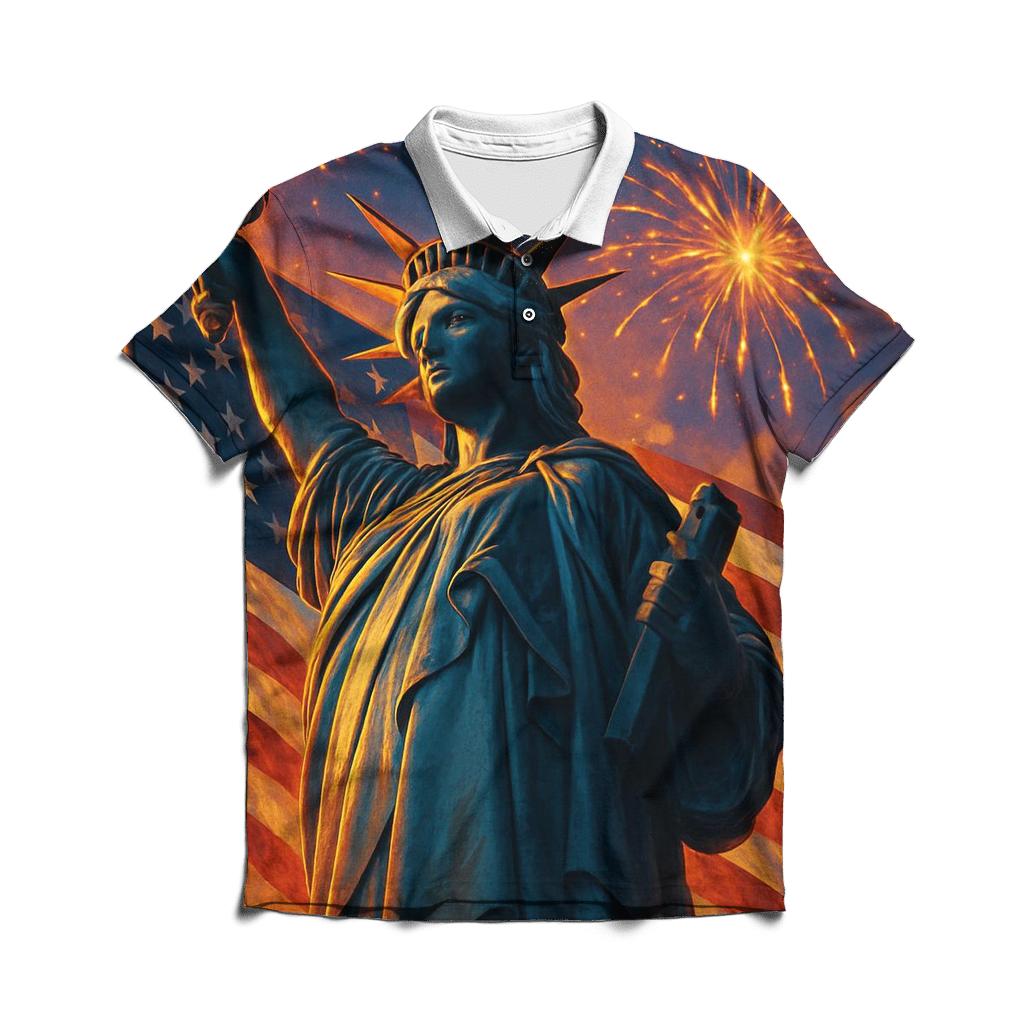 Liberty In Wind And Fireworks classic pique polos