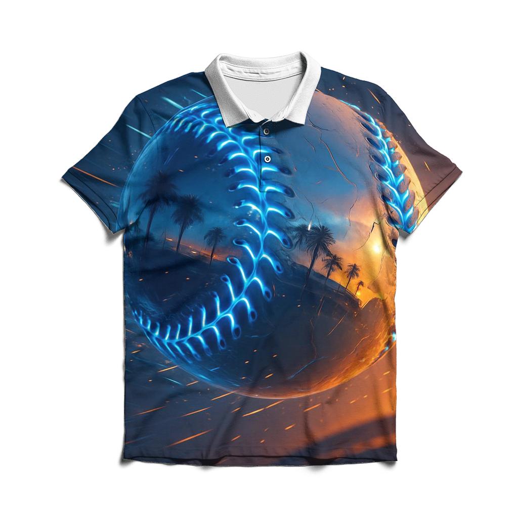 Chrome Fastball Through Sunset Haze branded logo polo shirts