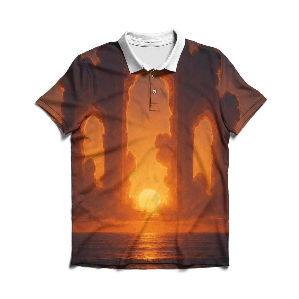 Cathedral Clouds Over The Quiet Sea custom polo shirts