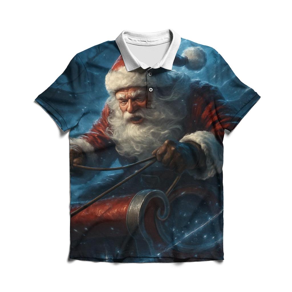Sleigh Dive Through Snowstorm classic pique polos