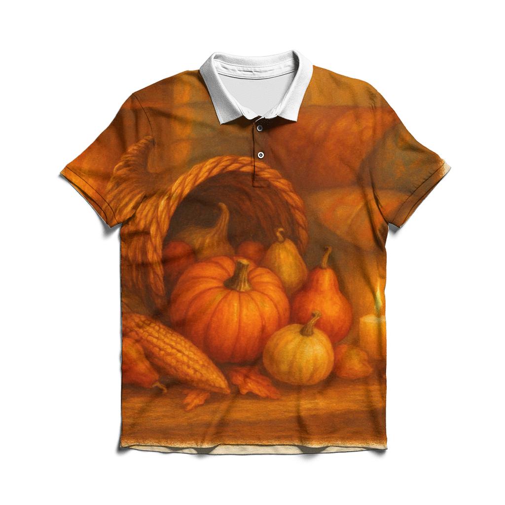 Candlelit Cornucopia Hearth custom polo shirts