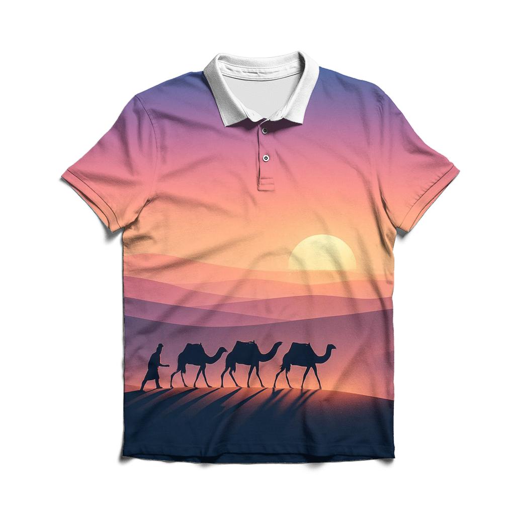Lavender Dune Mirage Caravan personalized polo shirts