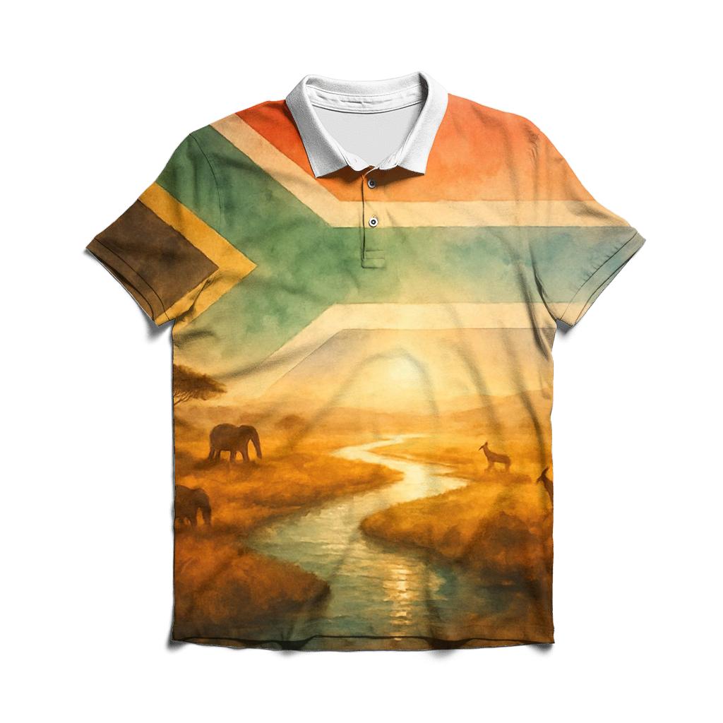 Emerald Gold Savanna Of South Africa branded logo polo shirts