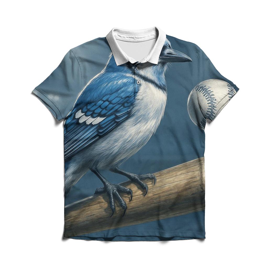 Close Up Perch On Bat Blue Jays Edition premium cotton polo shirts