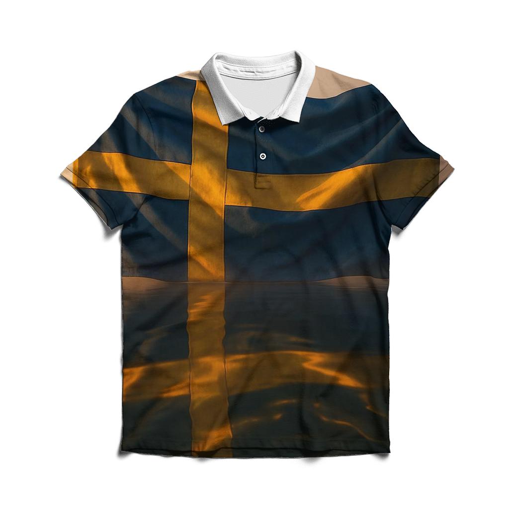 Nordic Sky Mirror Of Sweden personalized polo shirts