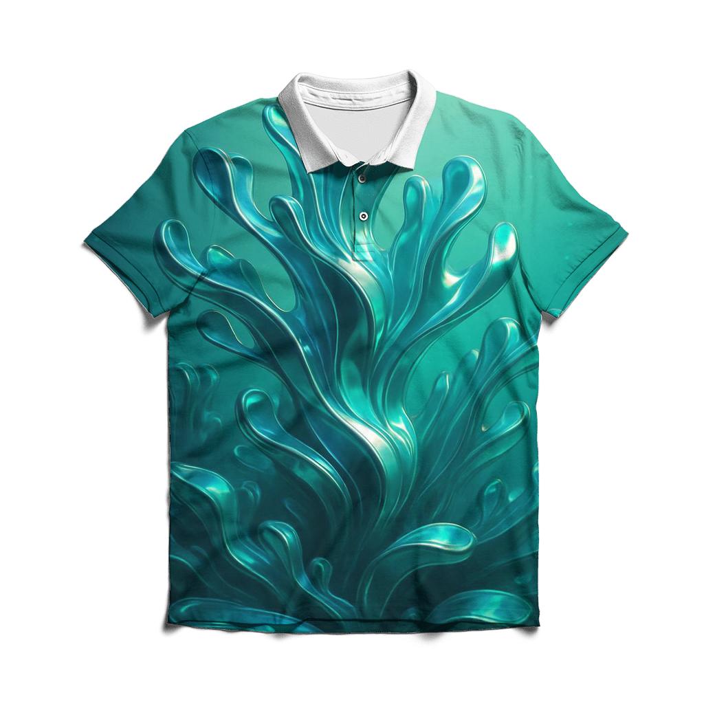Mirror Reef Gradient Current embroidered polo tops