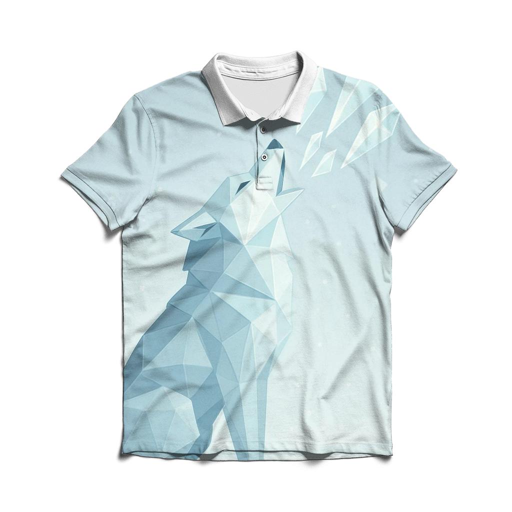 Frost Prism Quiet Howl Wolf casual sports polo shirts
