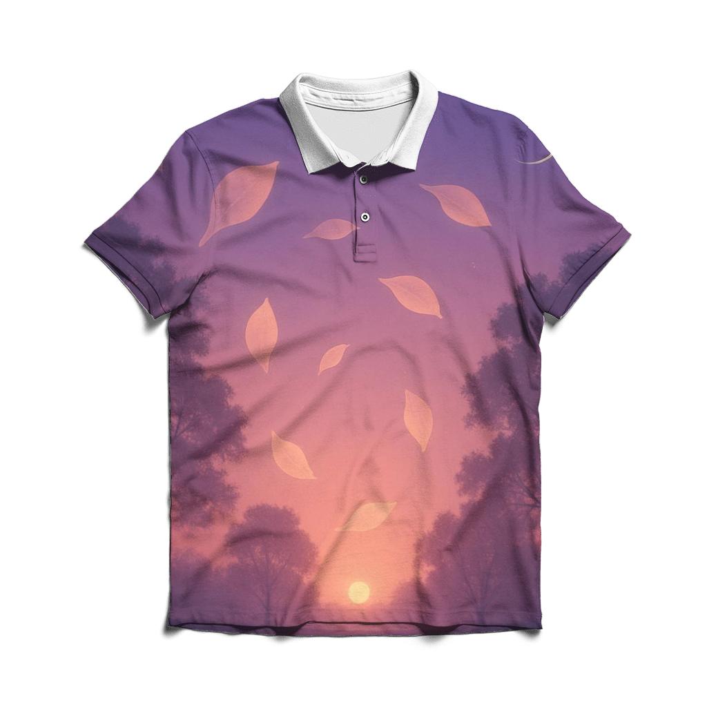Moonlit Petal Sunset Grove casual sports polo shirts