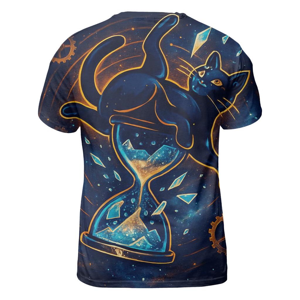 Chrono Sandglass Cat Acrobat vibrant all-over design tees