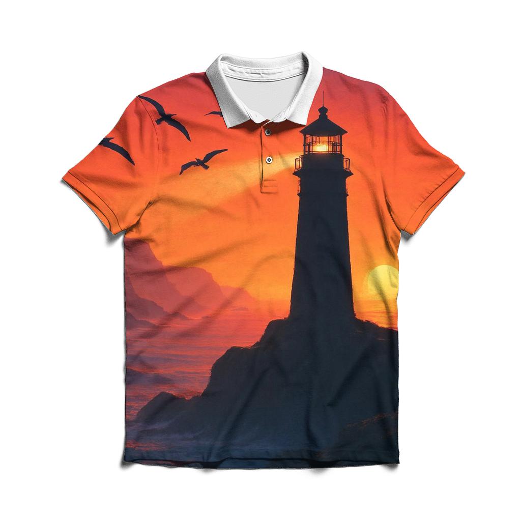 Tangerine Lighthouse Mistline stylish collar polo tees