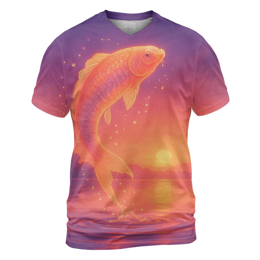Ember Koi Twilight Lagoon creative print fashion shirts