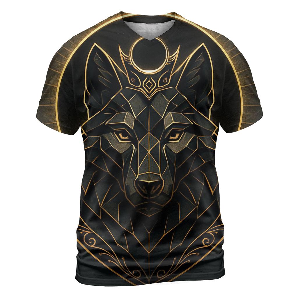 Obsidian Gold Eclipse Wolf custom all-over print shirts