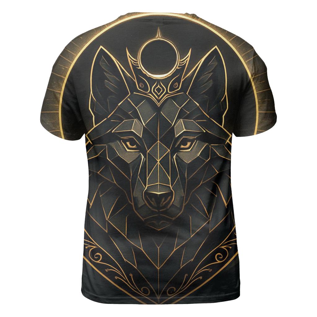 Obsidian Gold Eclipse Wolf custom all-over print shirts