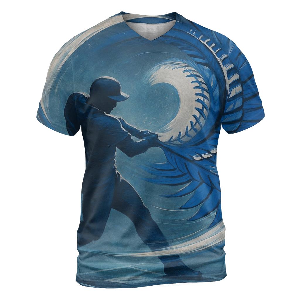 Bat Swing Vortex With Blue Jays Energy trendy printed shirt styles