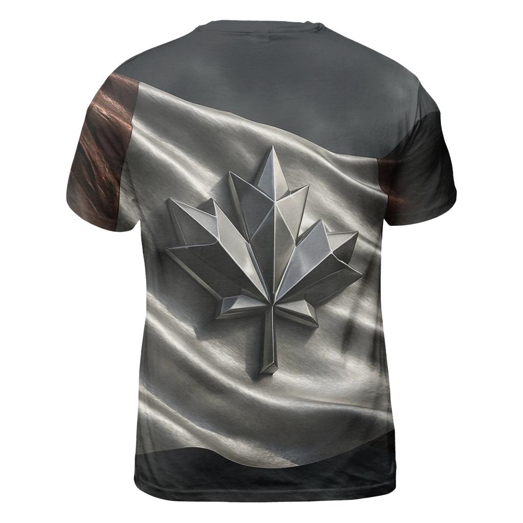 Metallic Maple Horizon Of Canada creative print fashion shirts