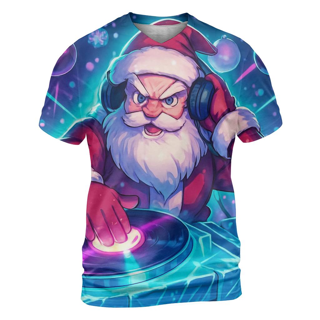 Santa DJ Frostwave designer pattern shirts