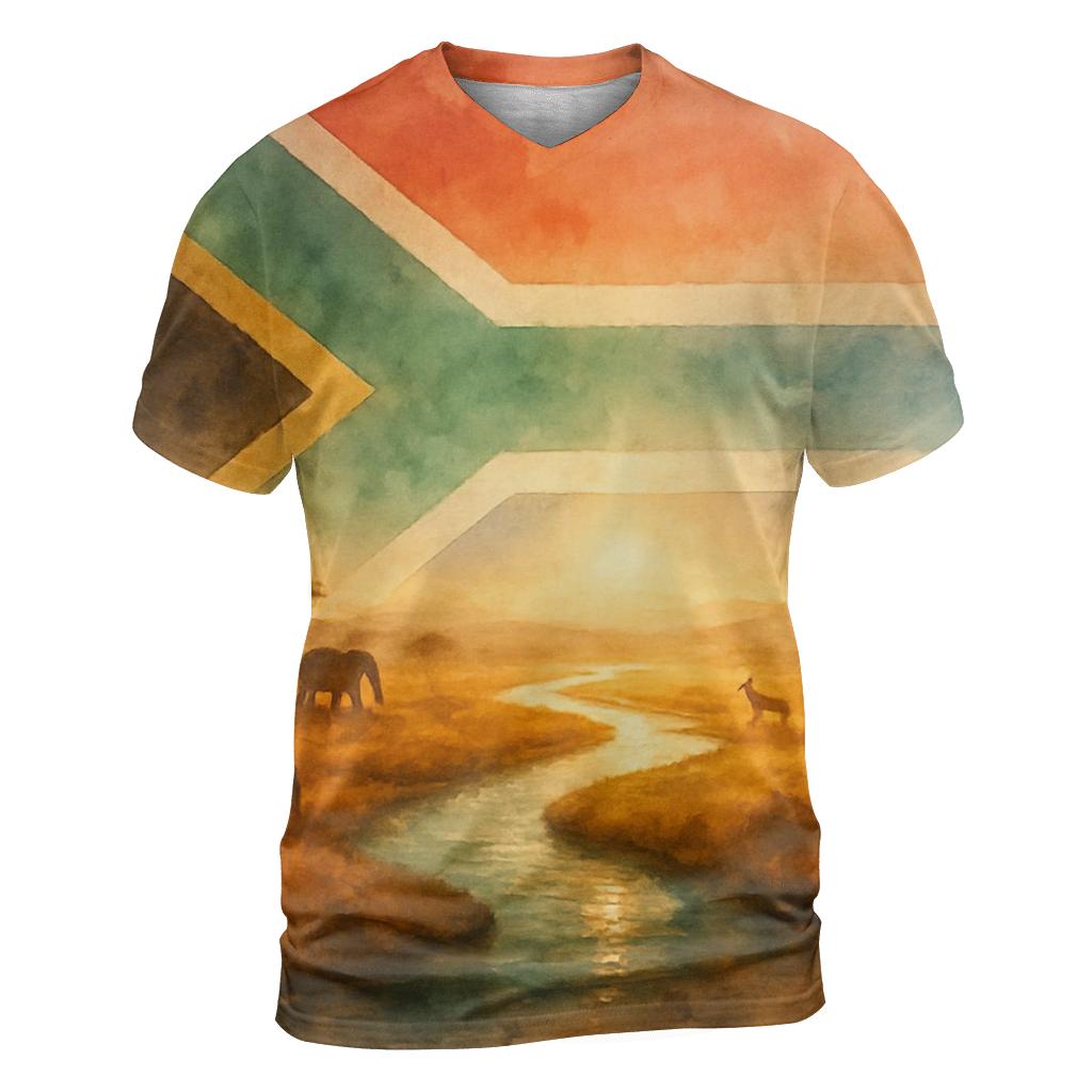 Emerald Gold Savanna Of South Africa designer pattern shirts