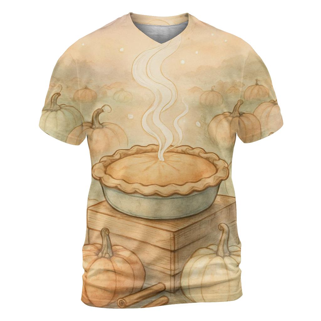 Pumpkin Patch Pie Steam Glow statement graphic shirts