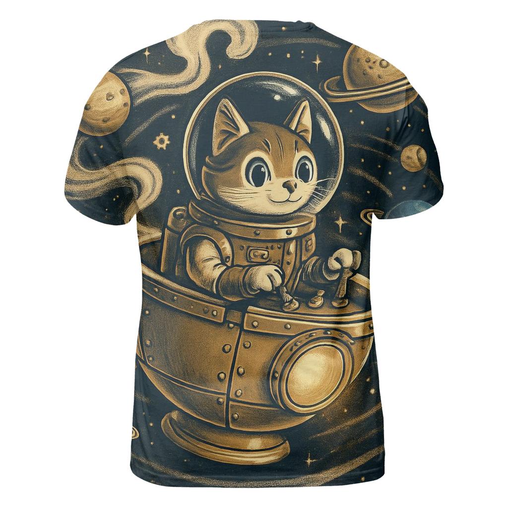 Steampunk Teacup Astronaut Cat custom all-over print shirts