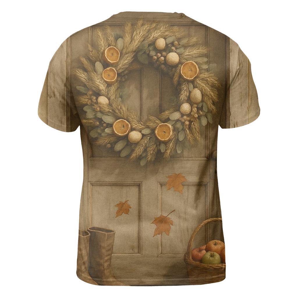 Harvest Wreath Doorway Welcome trendy printed shirt styles